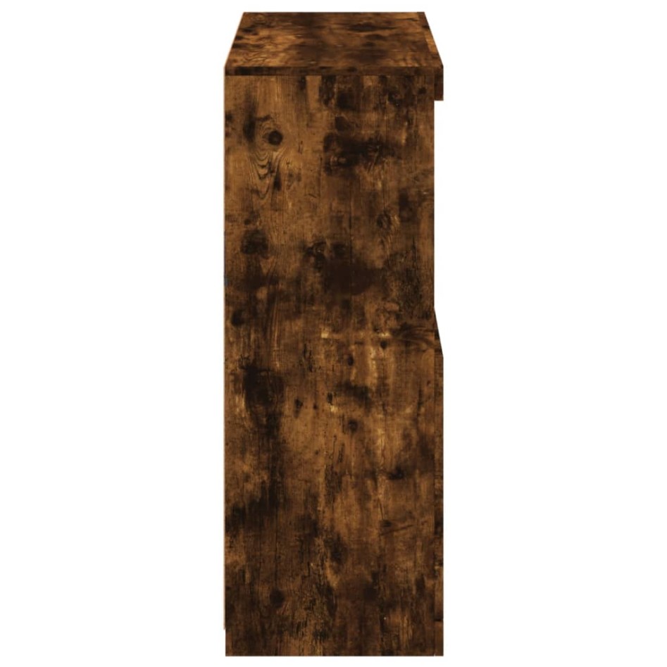 Aparador con luces LED roble ahumado 81x37x100