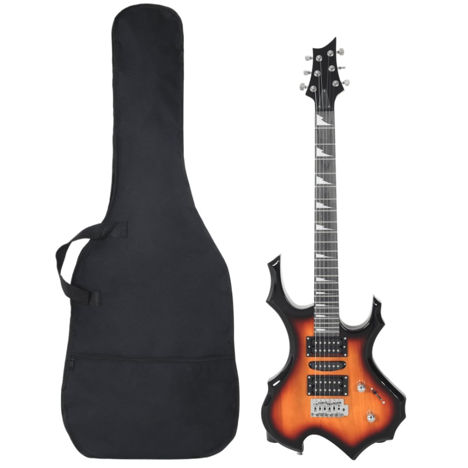 Guitarra eléctrica principiantes con funda marrón negro 4/4