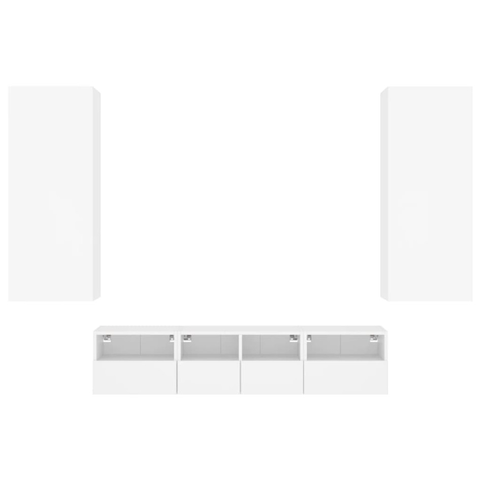 Muebles de TV de pared 5 piezas madera de ingeniería