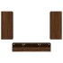 Muebles de TV de pared 5 pzas madera de ingeniería marrón