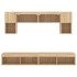 Muebles TV pared con LED 6 pzas madera ingeniería roble