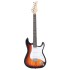 Guitarra eléctrica principiante con funda marrón blanco 4/4