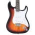 Guitarra eléctrica principiante con funda marrón blanco 4/4