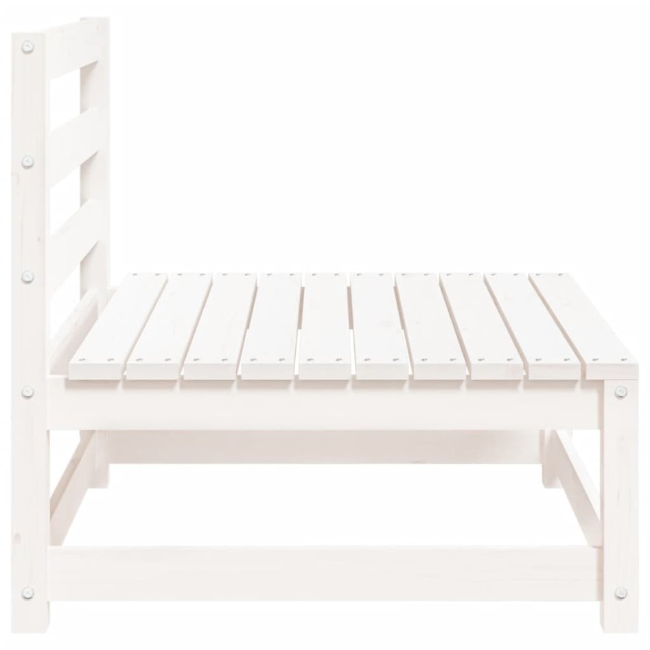Sofás jardín sin reposabrazos 3 uds madera blanco 70x70x67