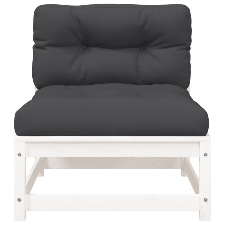 Sofás jardín sin reposabrazos con cojines 2 uds madera