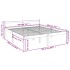 Cama para personas mayores madera maciza pino gris 200x200