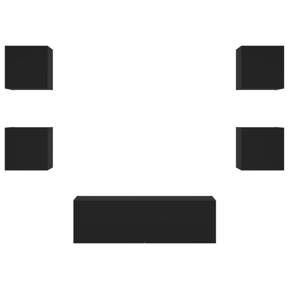 Muebles de TV de pared con luces LED 5 piezas