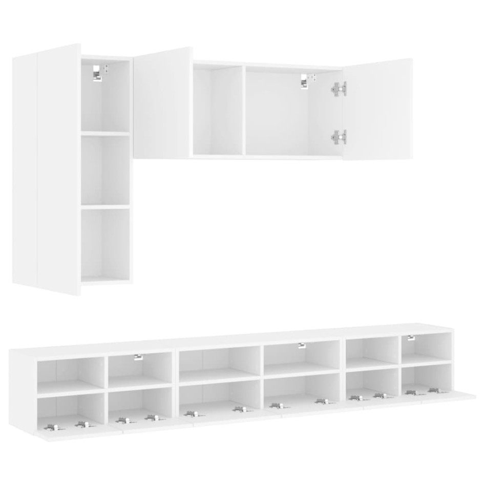 Muebles de TV de pared 5 piezas madera de ingeniería