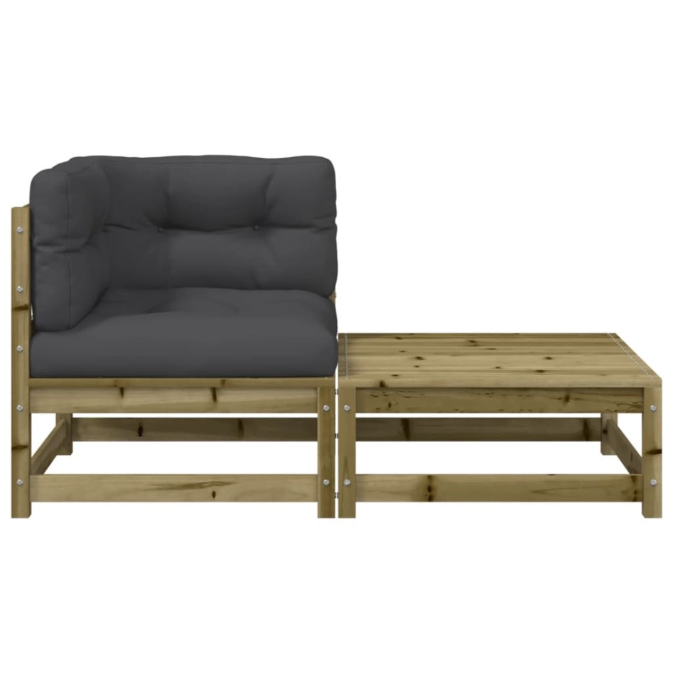 Sofá de jardín de equina con cojines y