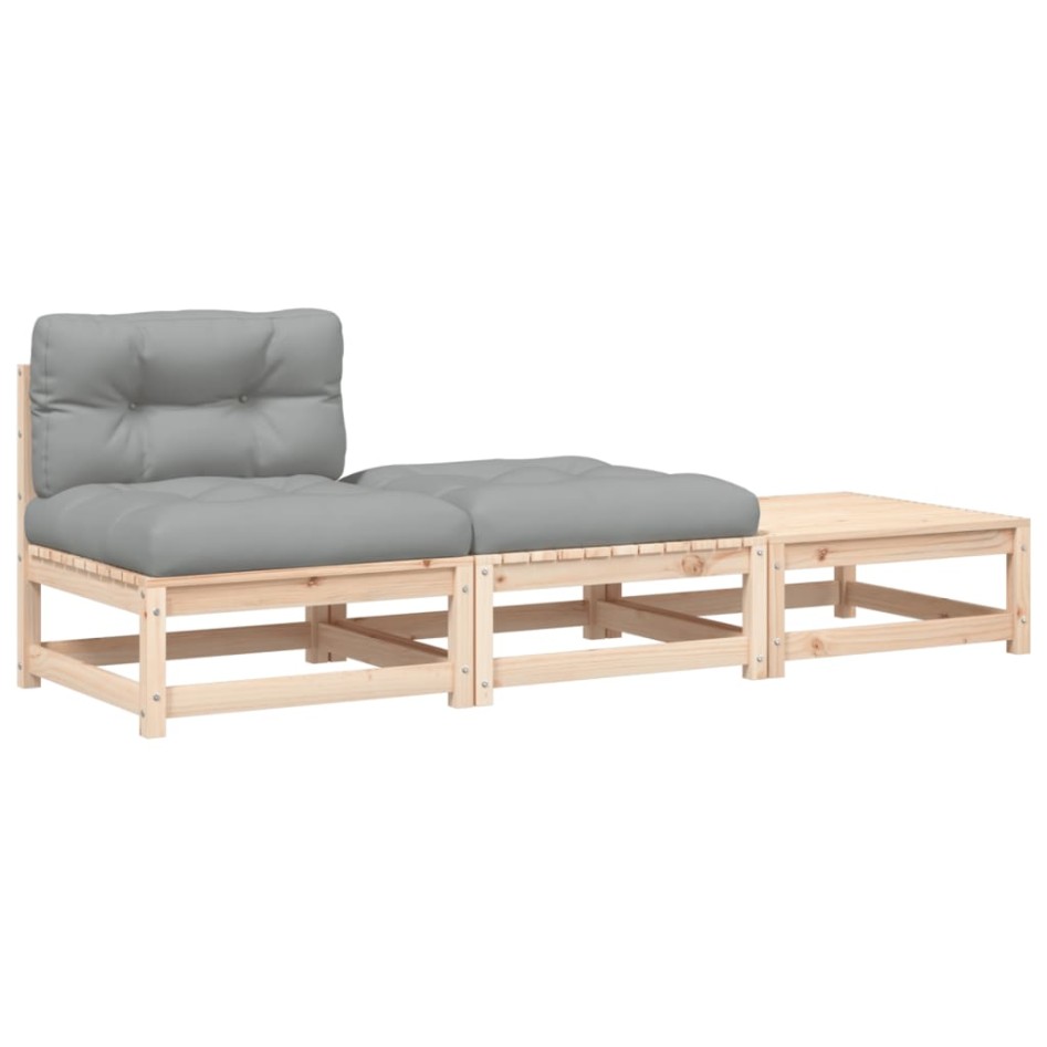 Sofá de jardín sin reposabrazos con cojines y