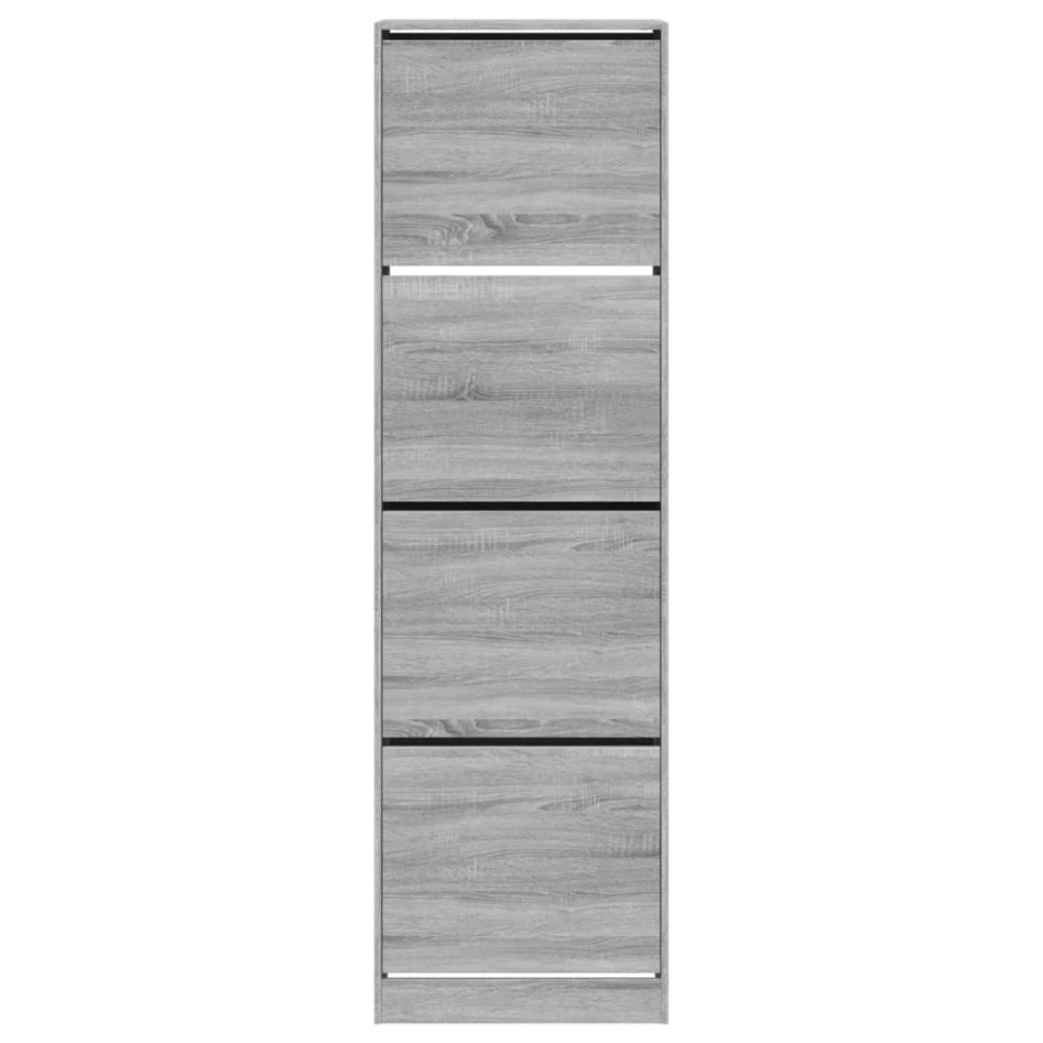 Mueble zapatero 4 cajones abatibles gris Sonoma 60x42x204