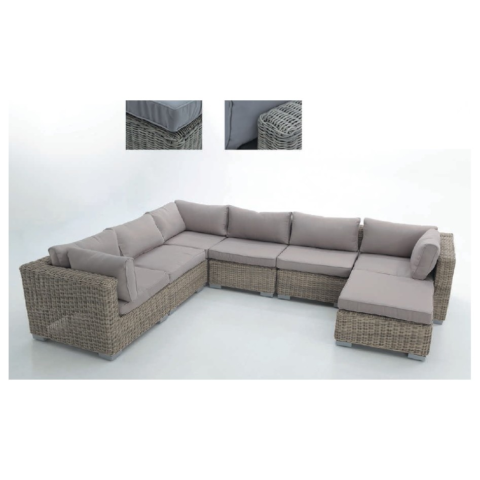 Rattan sintético de color natural.