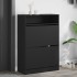Mueble zapatero con 2 cajones abatibles negro 80x34x116