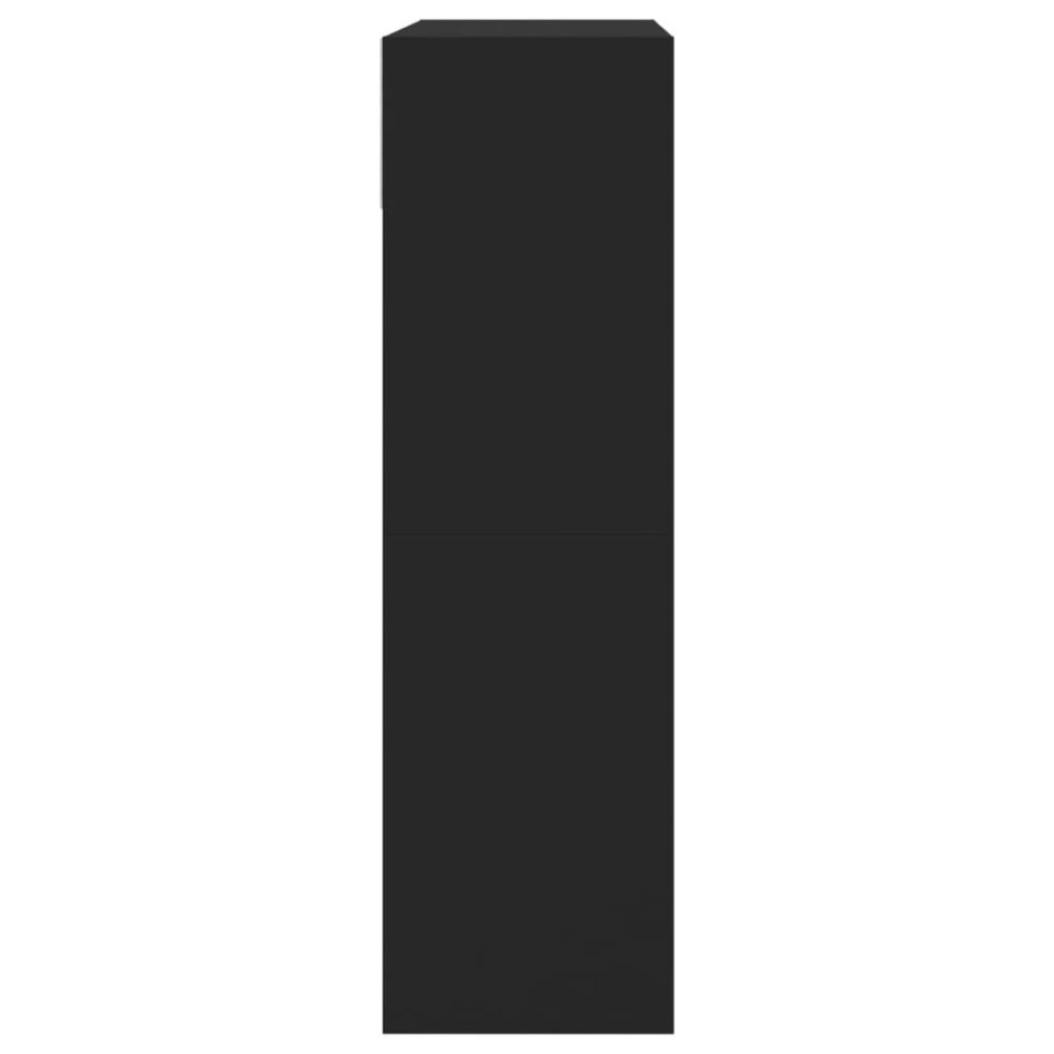 Mueble zapatero con 2 cajones abatibles negro 80x34x116