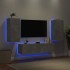 Muebles TV pared con LED 4 pzas madera ingeniería gris