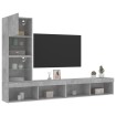 Muebles TV pared con LED 4 pzas madera ingeniería gris hormigón