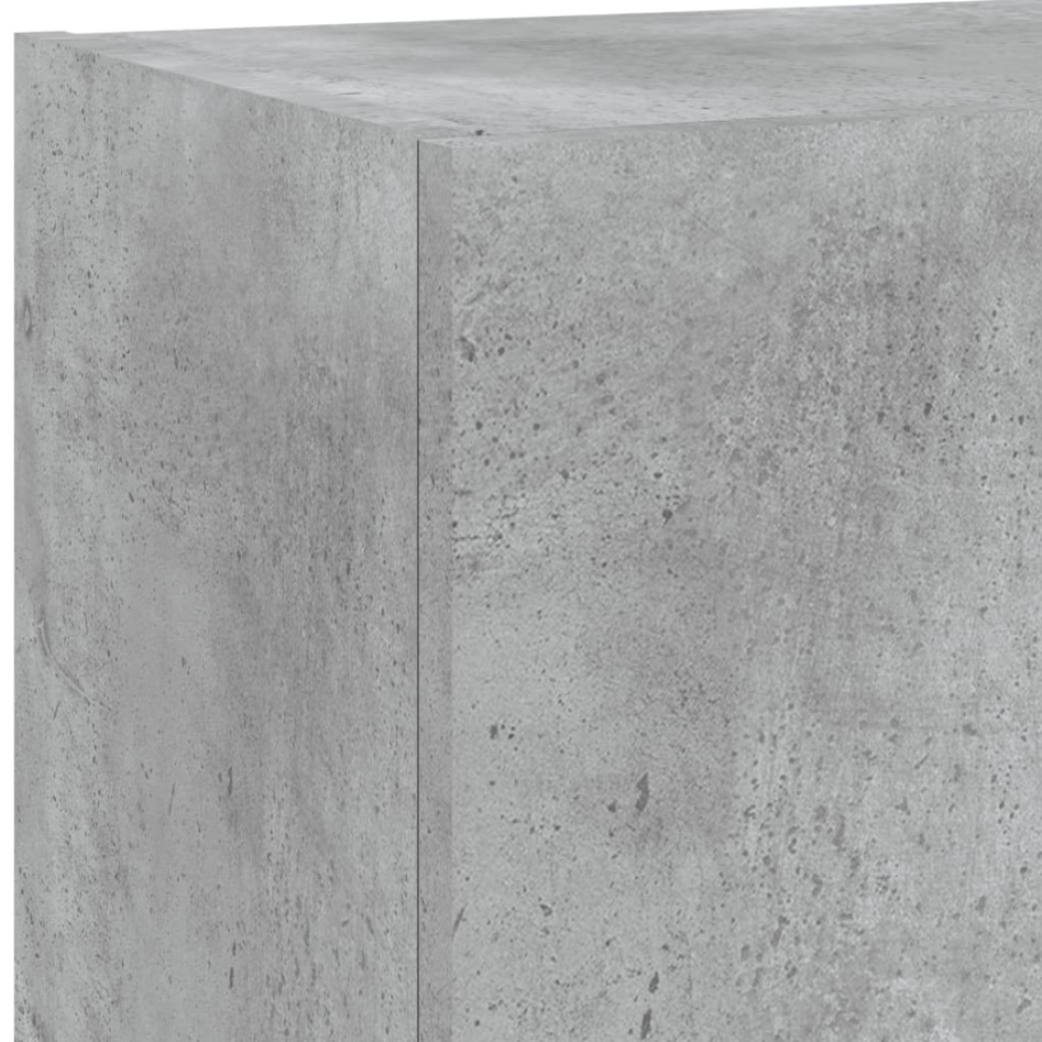 Muebles TV pared con LED 4 pzas madera ingeniería gris