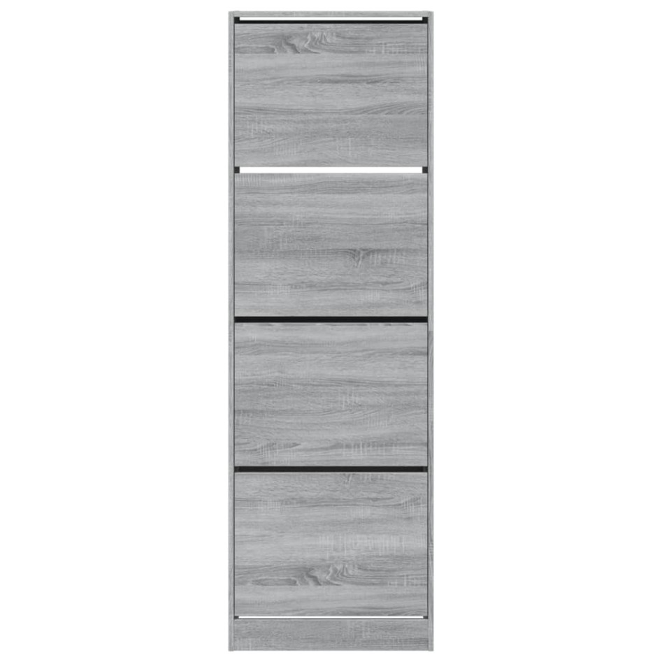 Mueble zapatero 4 cajones abatibles gris Sonoma 60x34x187,5