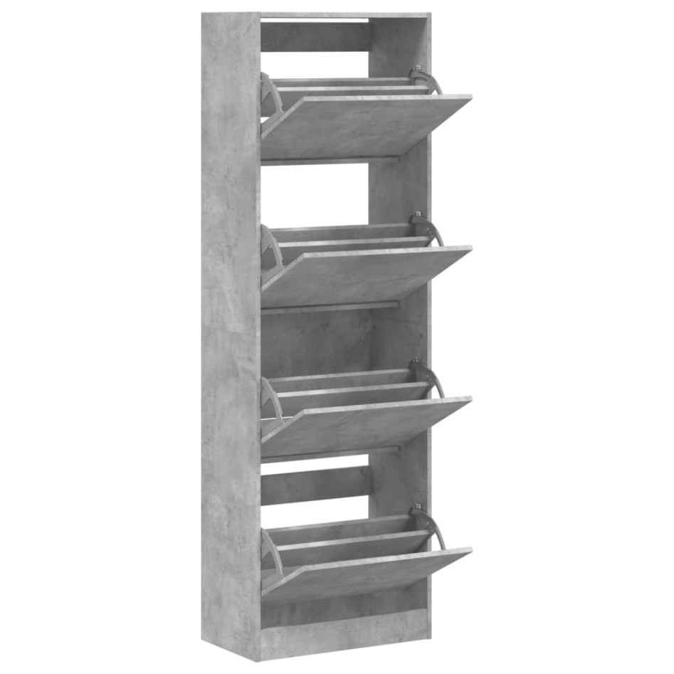 Mueble zapatero 4 cajones abatibles gris hormigón
