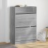 Mueble zapatero 2 cajones abatibles gris Sonoma 80x34x116