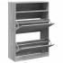 Mueble zapatero 2 cajones abatibles gris Sonoma 80x34x116