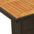 Mesa de jardín superficie de madera ratán PE negro 190x80x74