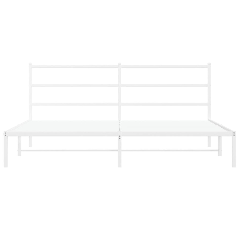 Estructura de cama de metal con cabecero blanco 183x213