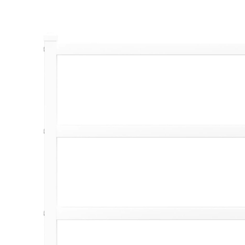 Estructura de cama de metal con cabecero blanco 183x213