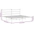 Estructura de cama de metal con cabecero blanco 183x213