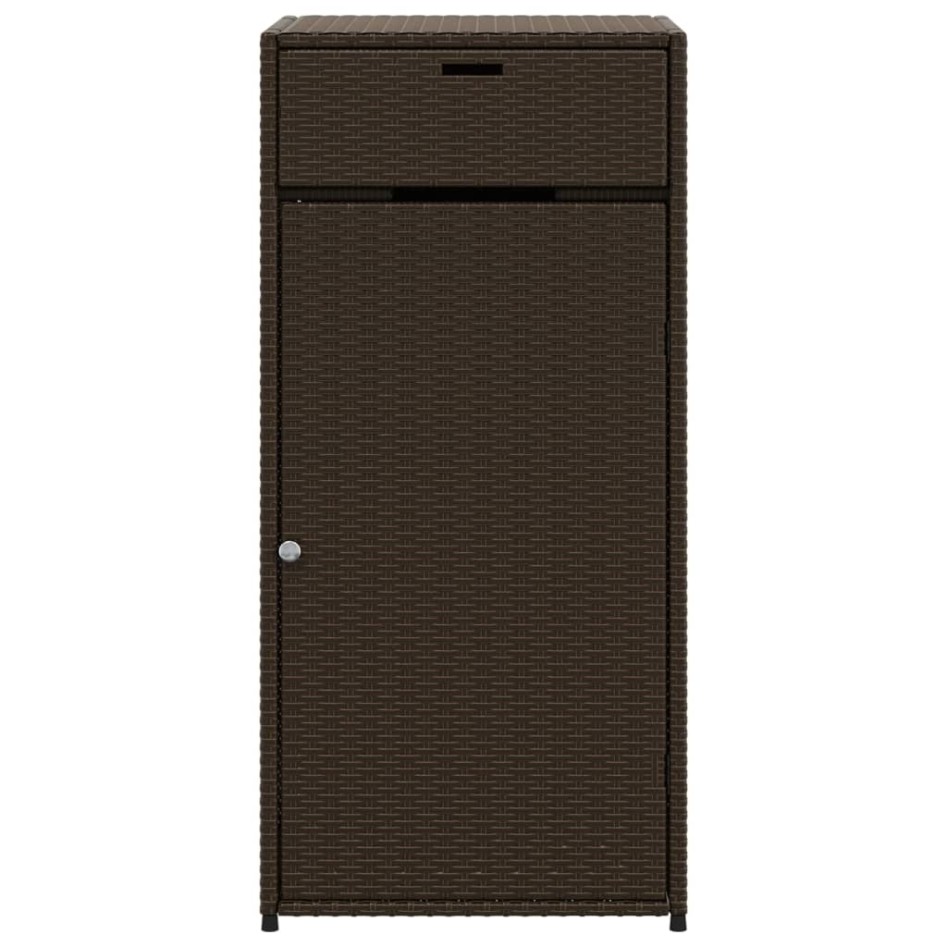 Armario de almacenaje de jardín ratán PE marrón 55x55x111