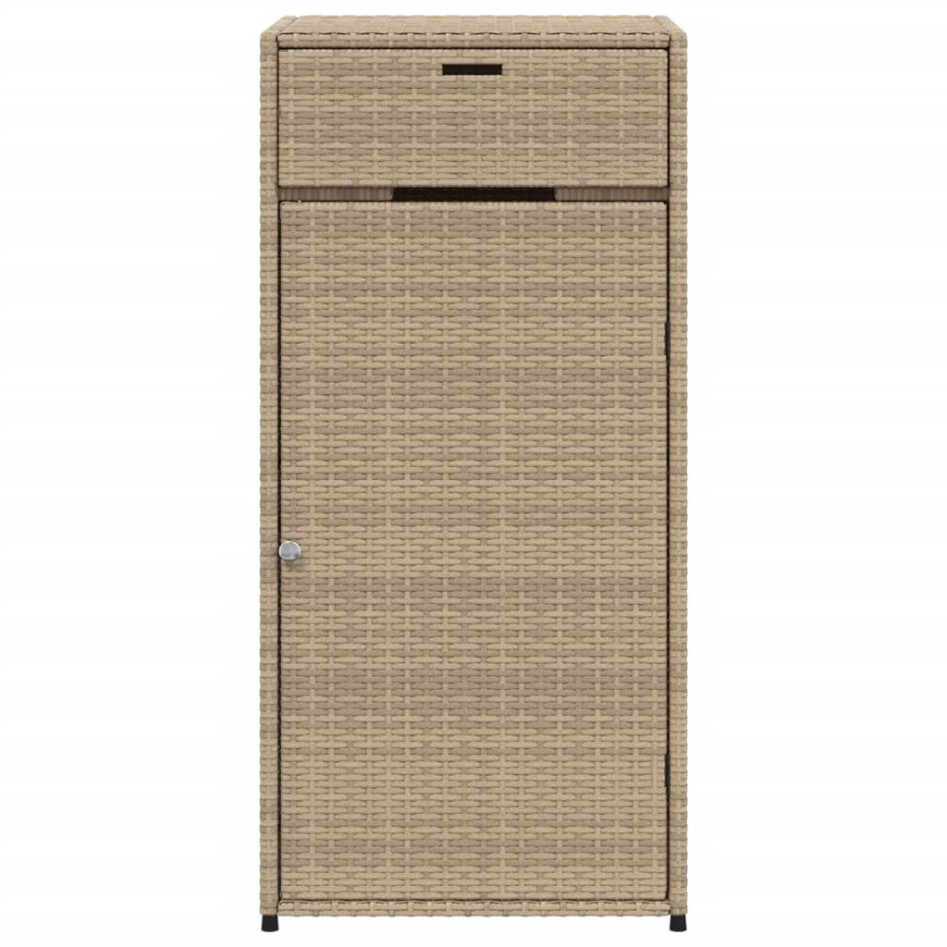 Armario de almacenaje de jardín ratán PE beige 55x55x111