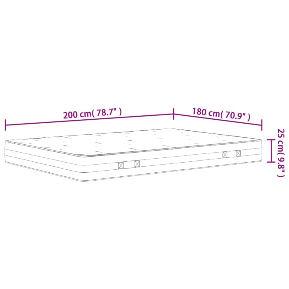 Colchón de muelles ensacados firmeza media 180x200