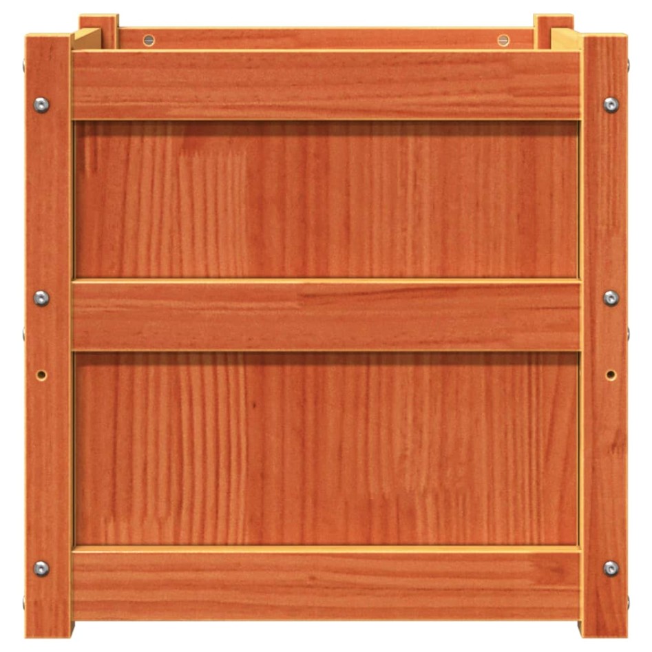 Jardineras de exterior 2 uds madera maciza de pino marrón