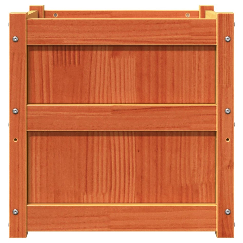 Jardineras de exterior 2 uds madera maciza de pino marrón