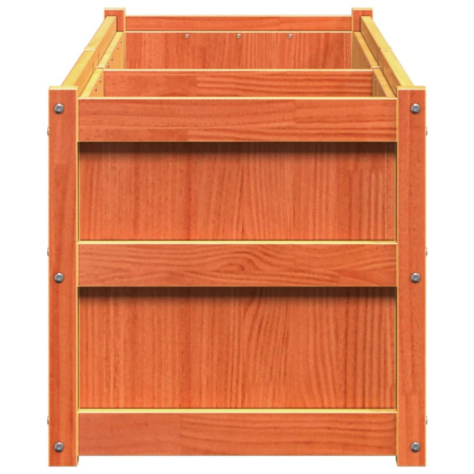 Jardinera exterior madera maciza pino marrón cera 90x50x70