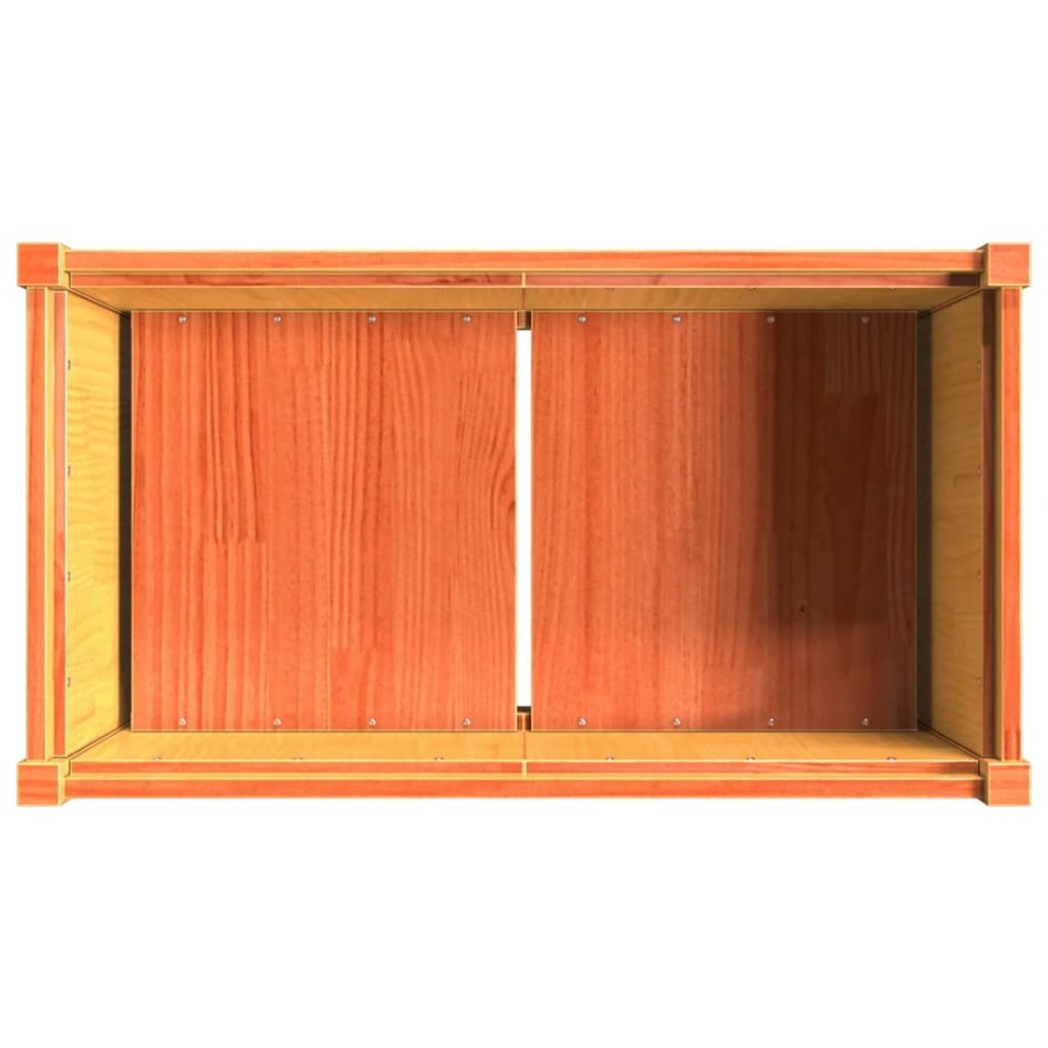 Jardinera exterior madera maciza pino marrón cera 90x50x70