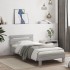 Estructura de cama cabecero luces LED gris Sonoma 90x190
