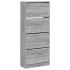 Mueble zapatero 4 cajones abatibles gris Sonoma 80x34x187,5