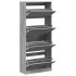 Mueble zapatero 4 cajones abatibles gris Sonoma 80x34x187,5
