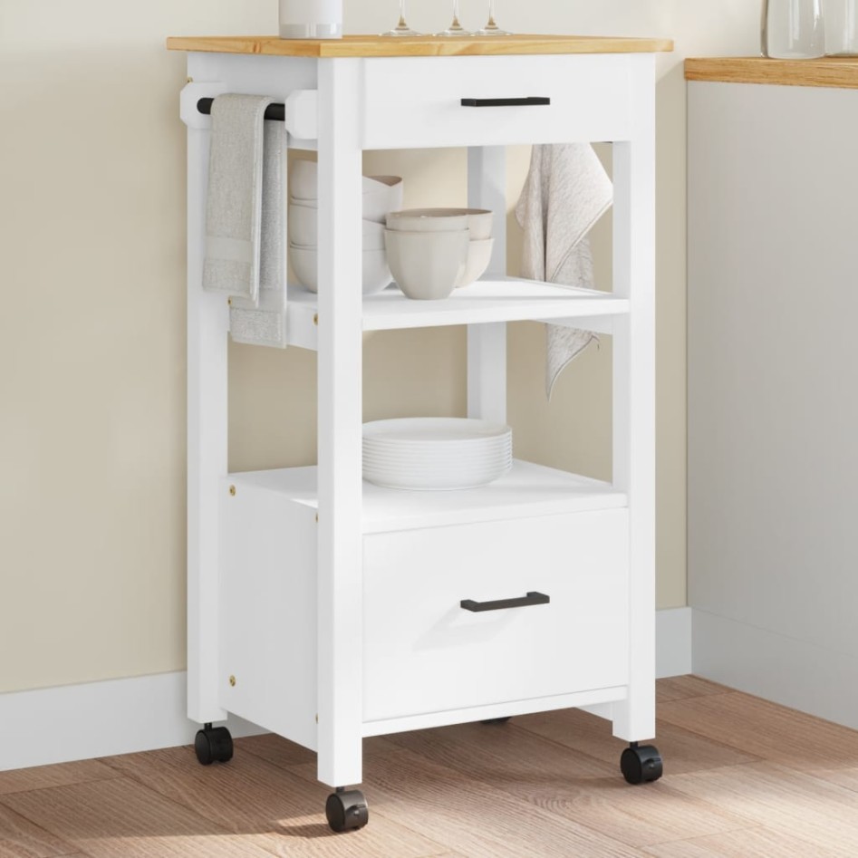 Carrito de cocina MONZA madera maciza de pino 48x40x90