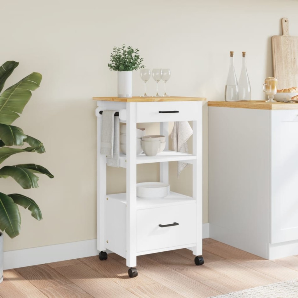 Carrito de cocina MONZA madera maciza de pino 48x40x90