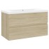 Mueble con lavabo madera de ingeniería roble