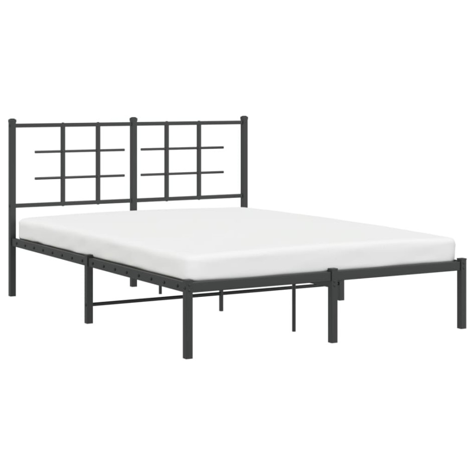 Estructura de cama con cabecero metal negro 135x190