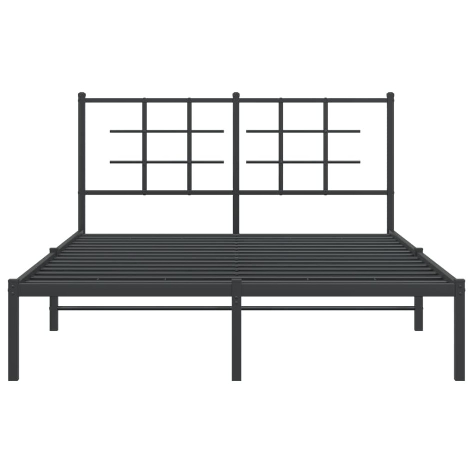 Estructura de cama con cabecero metal negro 135x190