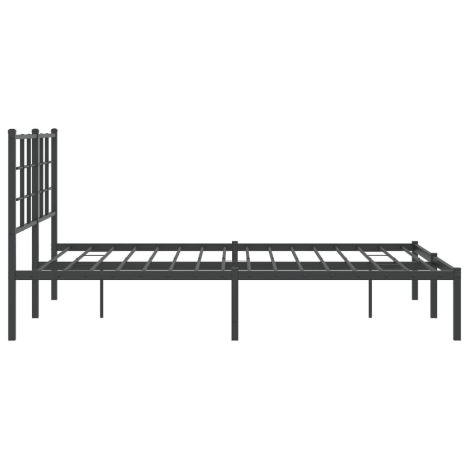 Estructura de cama con cabecero metal negro 135x190