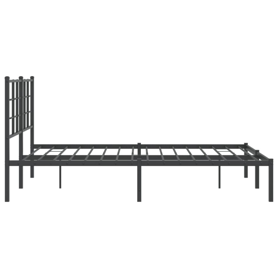 Estructura de cama con cabecero metal negro 140x200