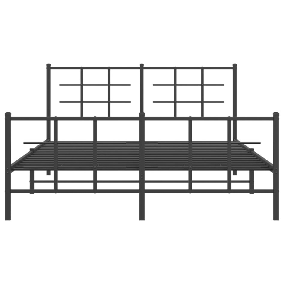 Estructura de cama cabecero y estribo metal negro 150x200