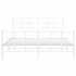 Estructura cama metal con cabecero y estribo blanco 150x200