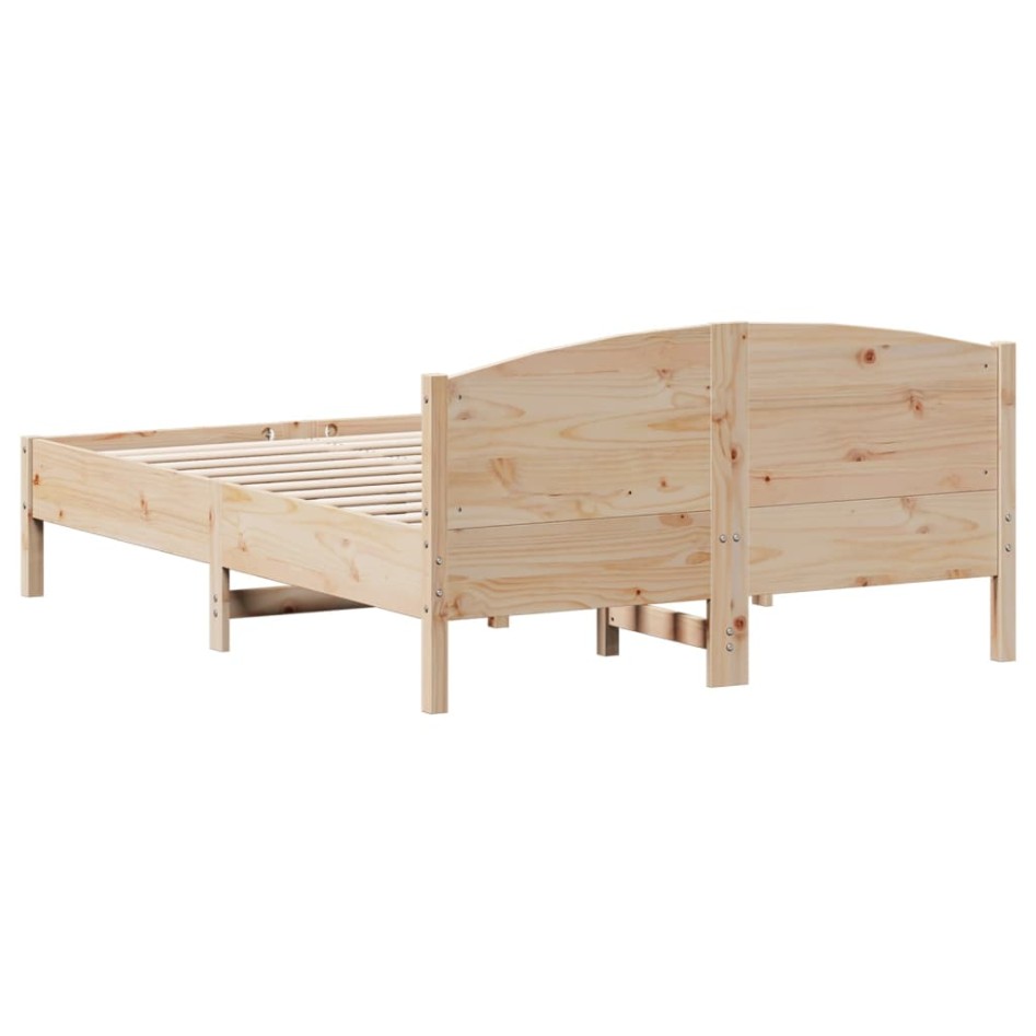 Estructura de cama con cabecero madera maciza pino 135x190