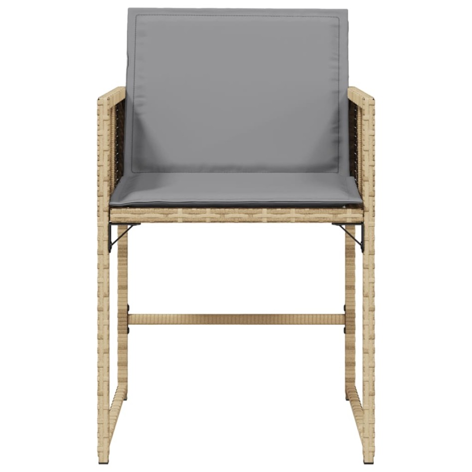 Sillones jardín con cojines 4 uds ratán sintético beige